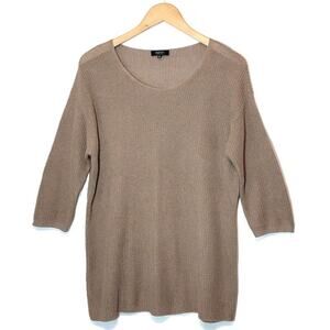 Aritzia Babaton Linen & Silk Sweater Scoop Neck 3/4 Sleeve Pullover Casual M